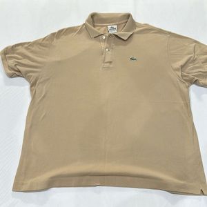 Lacoste Sport Mens Size 7 XL polo T-shirt Khaki 100% Cotton Golf Tee